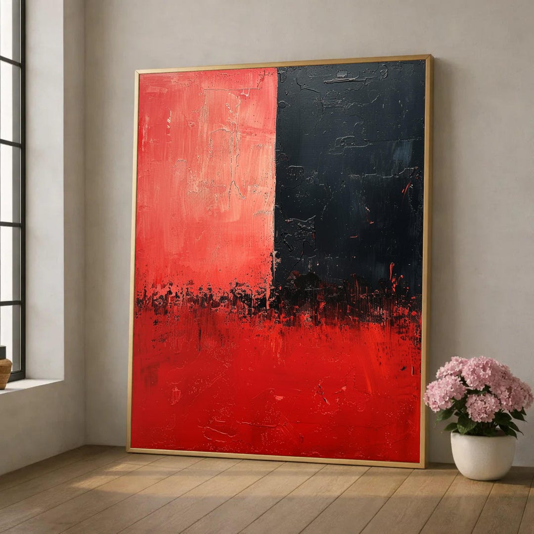 bold-red-and-black-abstract-canvas-modern-wall-art-contemporary-color