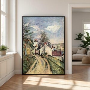 Paul Cezanne Het huis van Dr. Gachet Auvers 1873 canvas muurkunst, vintage landschapsschilderkunst, impressionistische Franse dorpsscène afbeelding 2
