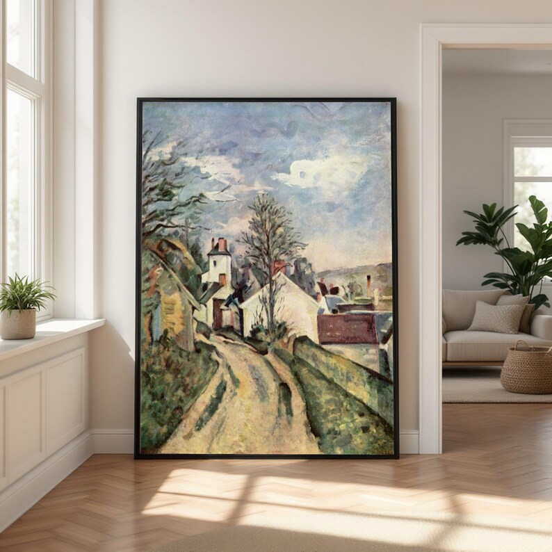 Paul Cezanne Het huis van Dr. Gachet Auvers 1873 canvas muurkunst, vintage landschapsschilderkunst, impressionistische Franse dorpsscène afbeelding 2