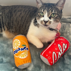 Cat kicker cola can catnip toy