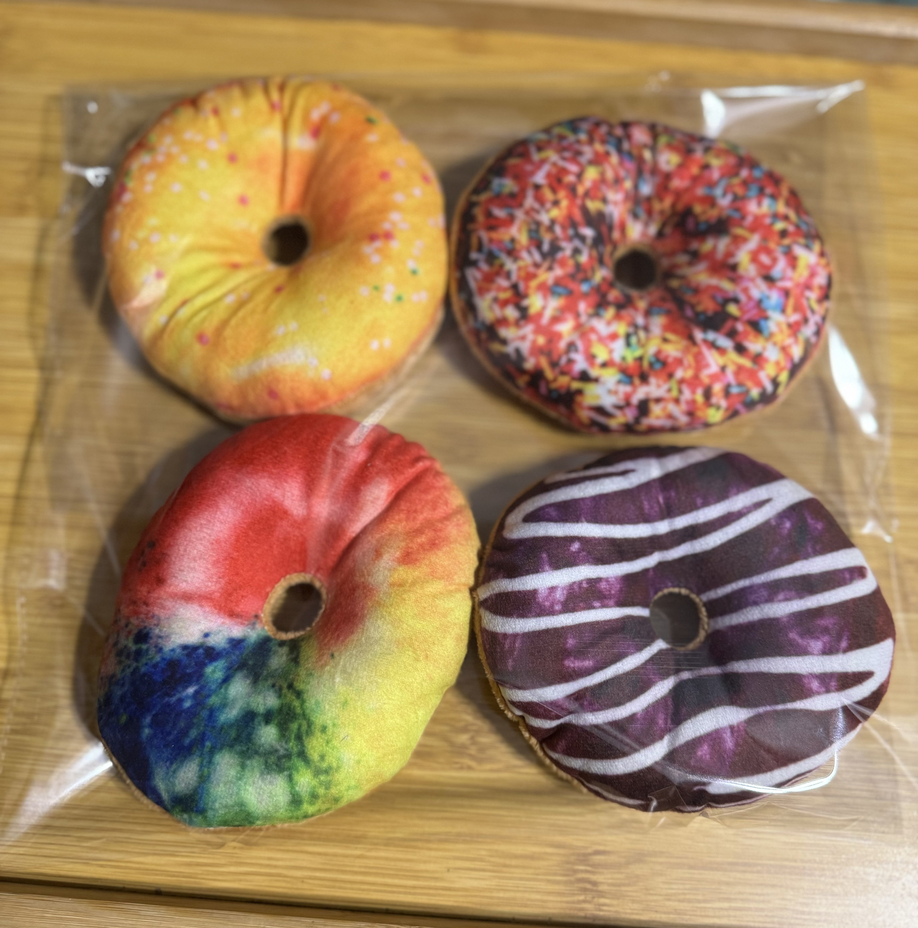 Plush Donut Dog Toy 4‑Pack