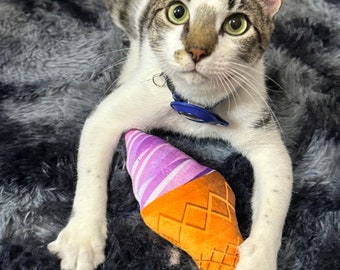 Cat toy ice cream cone kicker catnip toy