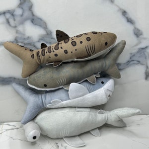 Cat kicker shark catnip toy great white shark leopard shark hammerhead shark tiger shark