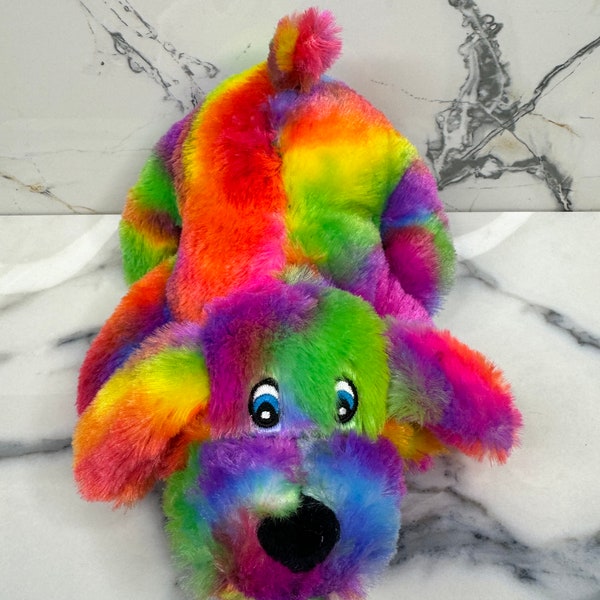 Dog toy plush rainbow dog squeaky toy