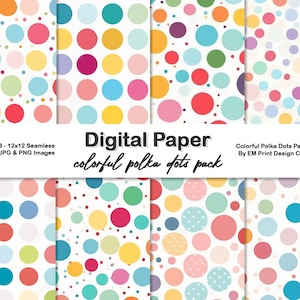 Colorful Dots Seamless Digital Paper Pack