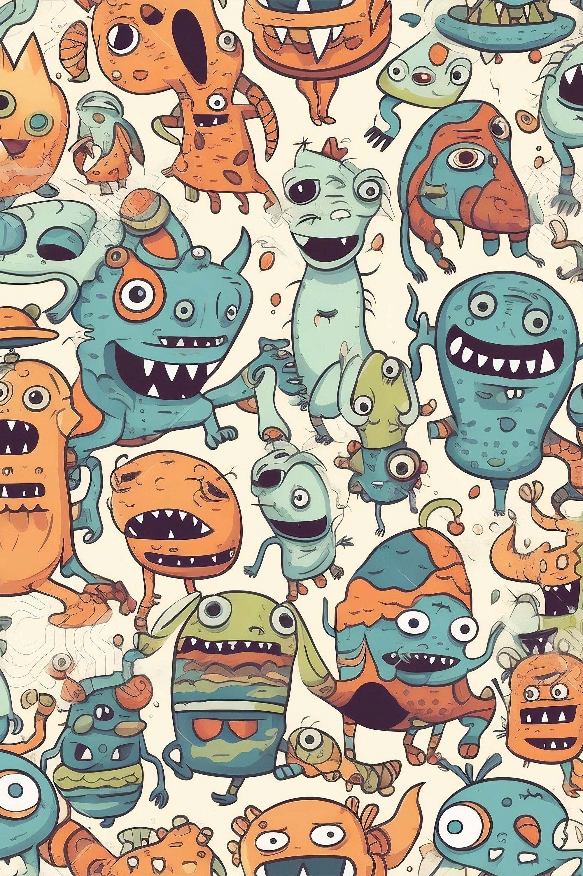 Retro Alien Seamless Digital Paper Pack V2 - Etsy
