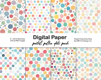 Confezione di carta digitale senza cuciture a pois pastello
