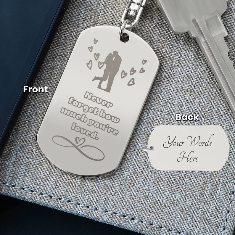 Dog Tag Keychain Gift for Her Custom Keychain Gift for Her Etsy