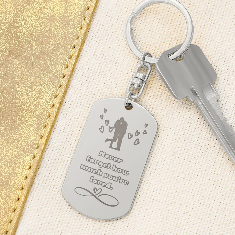 Dog Tag Keychain Gift for Her Custom Keychain Gift for Her Etsy