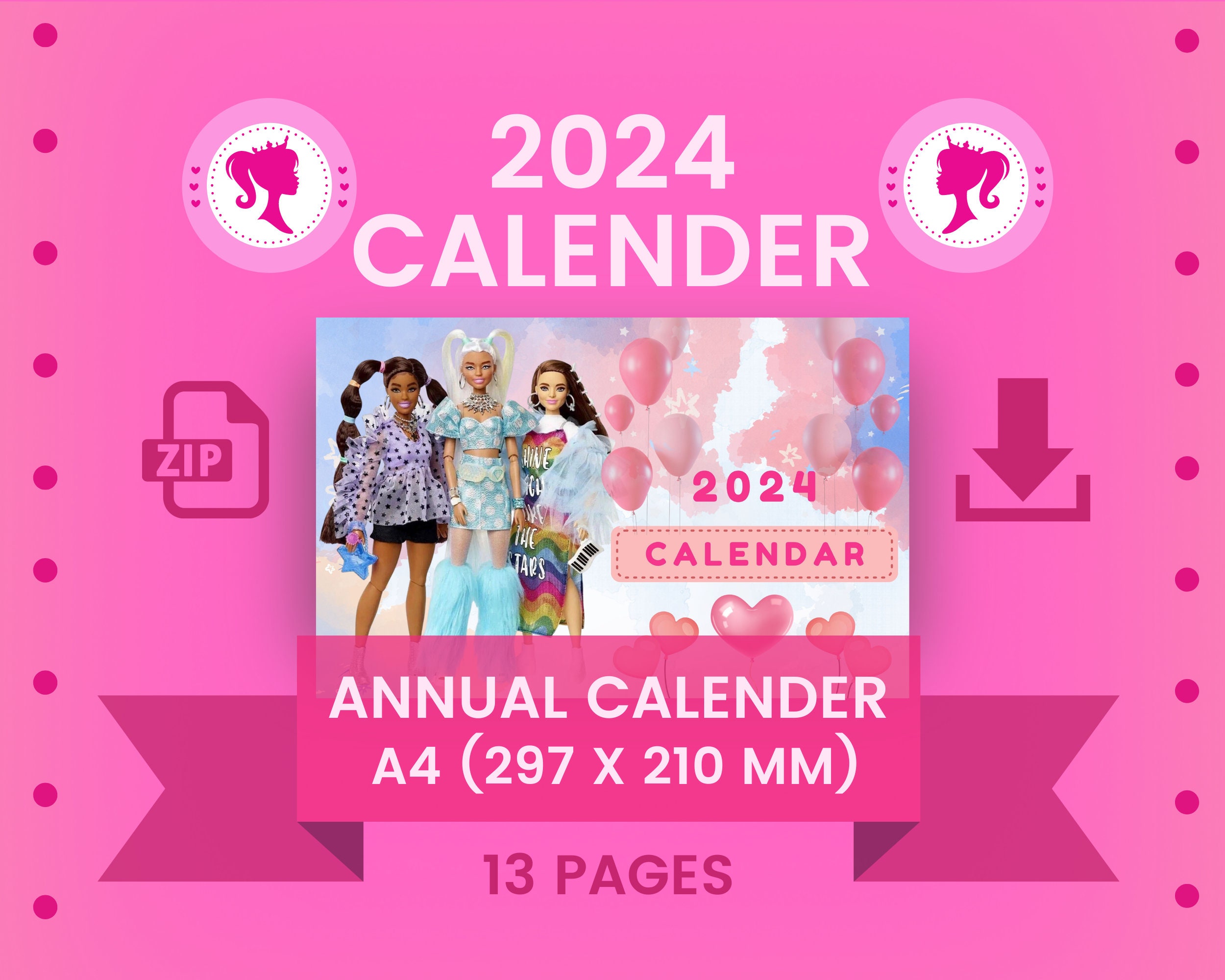 Barbie 2024 Desk Calendar, Goods / Accessories