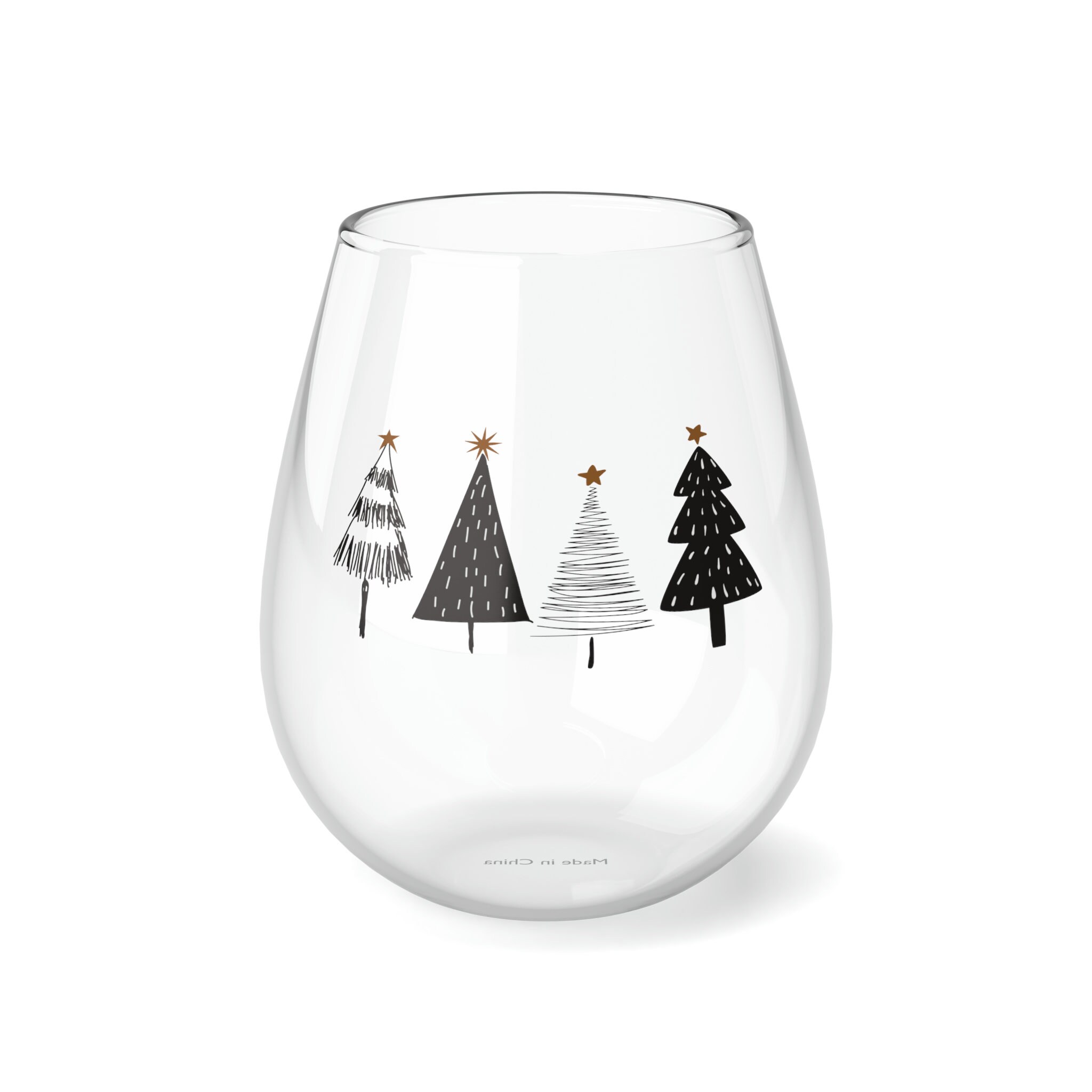 Christmas Wine Glass Christmas Tree Wine Glass Stemless Holiday Wine