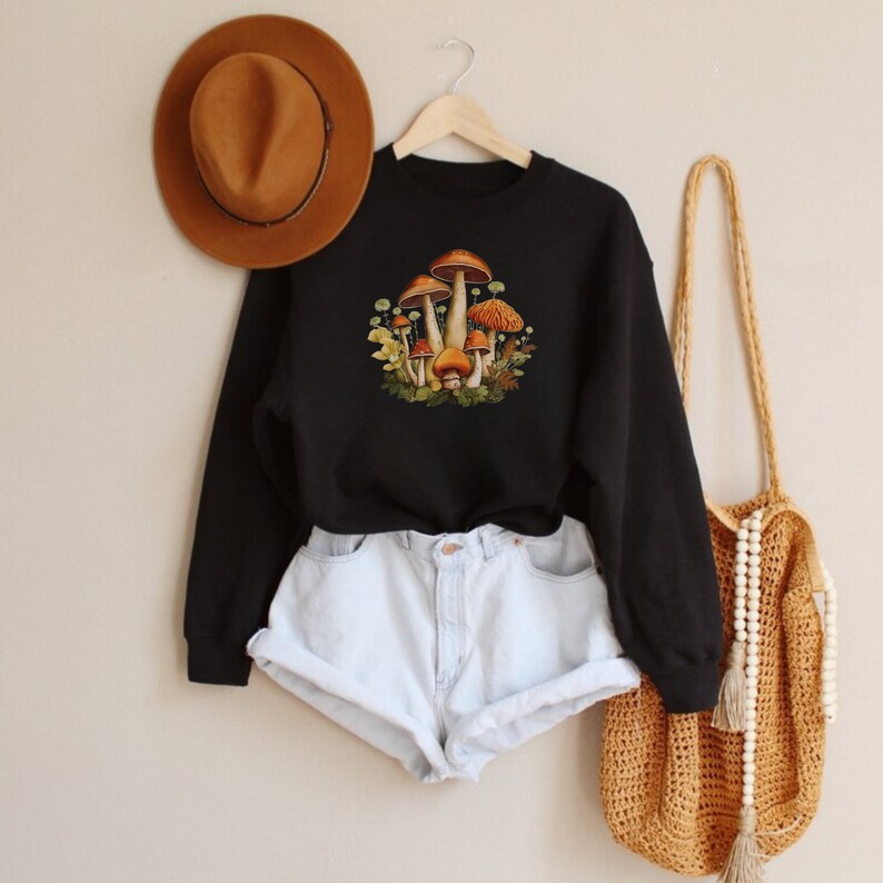 Aesthetic Mushroom Shirt Mushroom Sweatshirt Magic Botanical Etsy