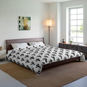 Western Cactus Comforter Gift Black White Southwest Bedding Blanket Minimalist Home Decor Cowgirl Aesthetic Decor Cowboy Bedroom Decor