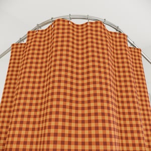 Fall Gingham Shower Curtain Neutral Orange Autumn Shower Curtain Fall Bathroom Halloween Checkered Home Decor Country Farmhouse Fall Decor