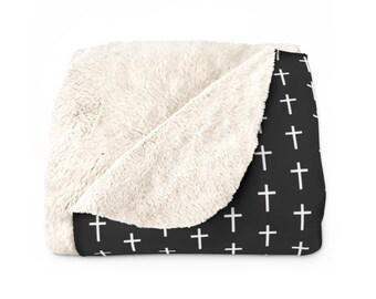 Cross Blanket Gift Christian Blanket Cross Sherpa Blanket Christian Gift Religious Home Decor Jesus Blanket Bible Gift