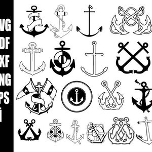 Anker SVG Bundle, nautische SVG, Marine SVG, Split Anker Monogramm, Anker SVG nautischen SVG Split Anker SVG png ai dxf pdf
