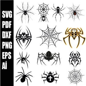 Spider Dxf ,Spider Svg,spider web svg , insect svg , cobweb svg , halloween svg, clipart , silhouette,Spider svg png ai dxf