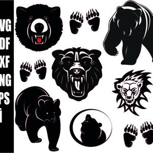 Bear Grizzley Wild Silhouette Svg Cut file logo Bear Svg Png , Grizzly Bear Svg , Brown Bear Svg , Mountain Bear Svg , Bear In The Wild Svg
