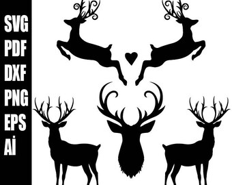 Deer Head SVG, Deer SVG, Deer Clipart, Deer Head Clipart, Deers svg, Hunting SVG Files Deer png Deer Svg,Png,Ai,Pdf,Dxf