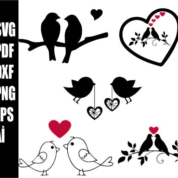 Love Birds SVG / Birds svg / Wedding Birds svg Love Birds digital file png ai pxf svg