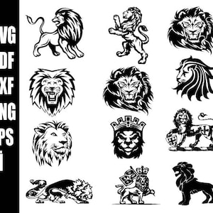 50 bundel Lion SVG - eps - dxf  - PNG - JPG Lion Face Svg Cut File for Cricut, Lion Silhouette svg png ai svg