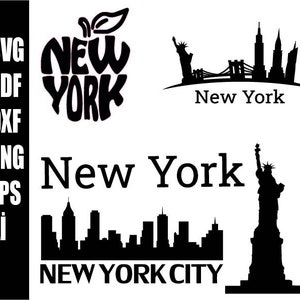 New York City Skyline SVG Files , New york Svg, New York Statue of Liberty Svg, png ai