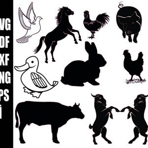 FARM ANIMALS SVG, Animals Svg, Farm svg , Farm Animals Cricut , Farm Animal Clipart , Cow Svg, Horse Svg png ai dxf png pdf