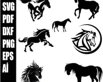 Horse  SVG, DIgital Download Horse SVG, I love Horses Svg, Beautiful Horse Svg, Horse Head svg, Horse Silhouettes for Cricut, Png svg ai dxf