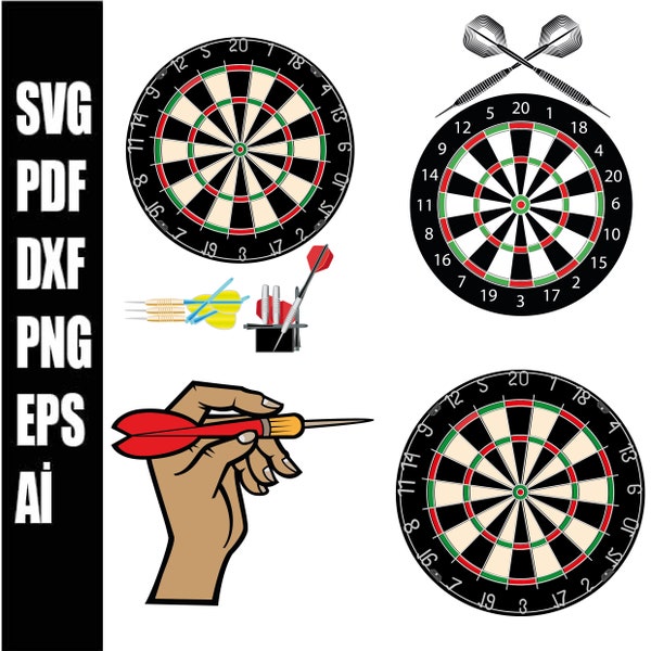 Dart Board SVG | Dartboard | Darts | Silhouette Svg | Target Svg | Cricut Svg | Clipart | Svg Files | Svg Cut Files | Svg Png Ai Dxf Pdf