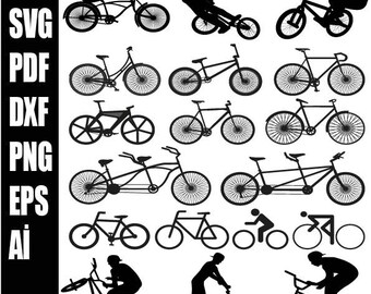 Bike svg Bundle, Bike Silhouette, Bicycle svg, Bike svg, Bicycle with Basket, Retro Bike svg , Vintage Bike svg,Adult Bike svg ai png dxf .