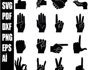 Hand Symbols - SVG, PNG, JPG - Digital Cut File, Commercial Use, Instant Download, Ready to Cut, Files for Cricut, Pointing Hand Svg png dxf