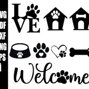 Welcome with dog paw SVG Dog Paw Print Bundle SVG,Pet Paw SVG,Dog Love Svg ,Dog Paw Print svg,Animal Paw svg, png ai dxf pdf