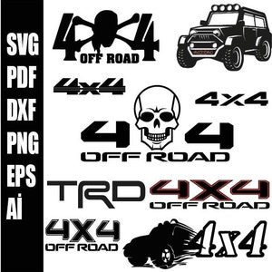 4x4 Off Road decal svg, Monster Truck svg 4x4 off road decal png , Jeep, Monster Truck, Race,svg,ai dxf png pdf