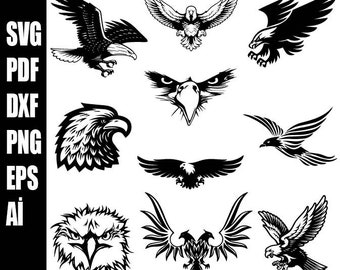 Eagle Svg, Eagle Head Clipart, Eagle Face Svg, Eagle Svg Cut Files Cricut, Cutting Files, svg png ai dxf pdf