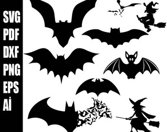 Bats SVG, Halloween SVG, Halloween Decors svg, Halloween Bat svg, Halloween Design svg, Party Decors svg Ürkütücü Yarasalar SVG Png Ai Pdf