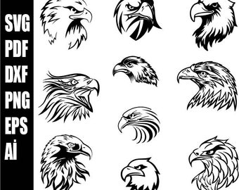 Eagle Svg, Eagle Head Clipart, Eagle Face Svg, Eagle Svg Cut Files Cricut, Cutting Files, svg png ai dxf