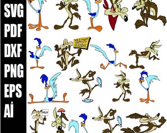 Coyote gevectoriseerd pack, wilde Svg, Coyote bundel clipart, Coyote Wild Svg, Coyote Splat, Coyote Wile E, gesneden bestanden voor Cricut silhouet SVG, png