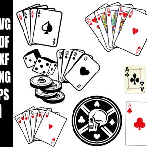 Poker Cards Silhouette svg Card symbols svg, cards svg, cards, playing cards svg, playing card symbols, card symbols cut file, svg png ai