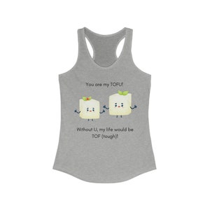 Tofu Tank Top, Kawaii Tofu Tank, Kawaii Tofu Tank Top, Cute Tofu Tank Top, Cute Tank Top, Racerback Tank Top, Funny Tofu Tank Top
