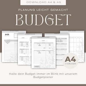 Planner PDF Financial Planner Templates for Monthly Budgeting Instant Download German A4 and A5