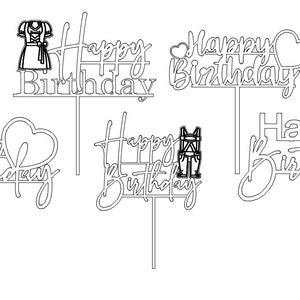 Gerber Caketopper Happy Birthday- cake topper pour gâteau d’anniversaire - TÉLÉCHARGEMENT NUMÉRIQUE - anniversaire - SVG - cake topper