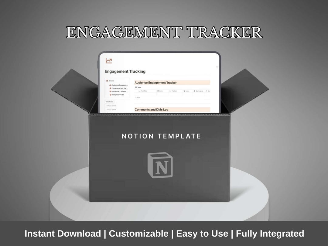 Engagement Tracker Notion Template | Social Media Dashboard, Analytics ...