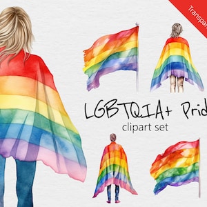 LGBTQ Pride Flag Clip Art - 7 ontwerpen - Transparante PNG - Instant Download - Commercieel gebruik - Lesbisch, Homo, Biseksueel, Queer, Vragen