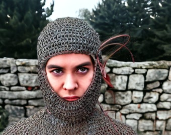 Chainmail Coif, Rivited Maille for medieval Reenactment
