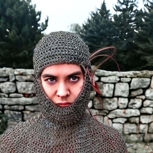 Chainmail Coif, Rivited Maille for medieval Reenactment
