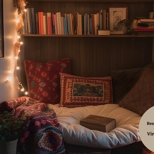 Zoom Virtual Background Reading Nook Background | Virtual Workspace | Video Conference | Teams Background | Google Meet | Office Zoom Call