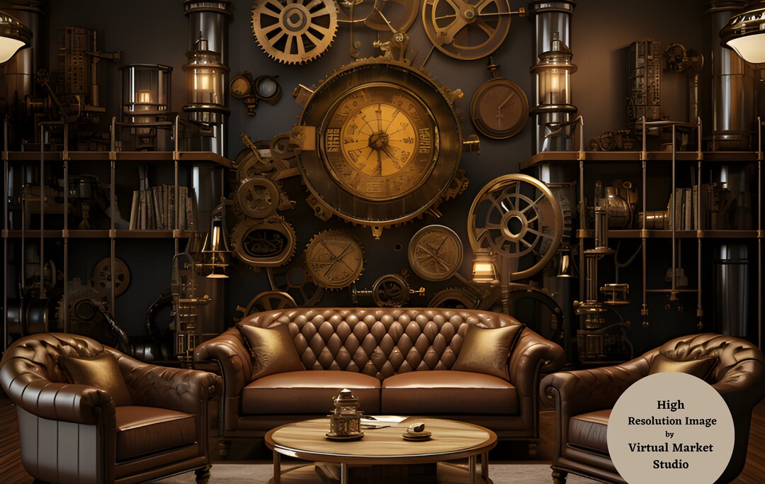 Zoom Virtual Background Modern Clock Theme Style Office Background