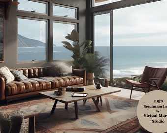 Zoom Virtual  Beach House Living Room Background | Virtual Workspace | Video Conference | Teams Background | Google Meet | Zoom Call