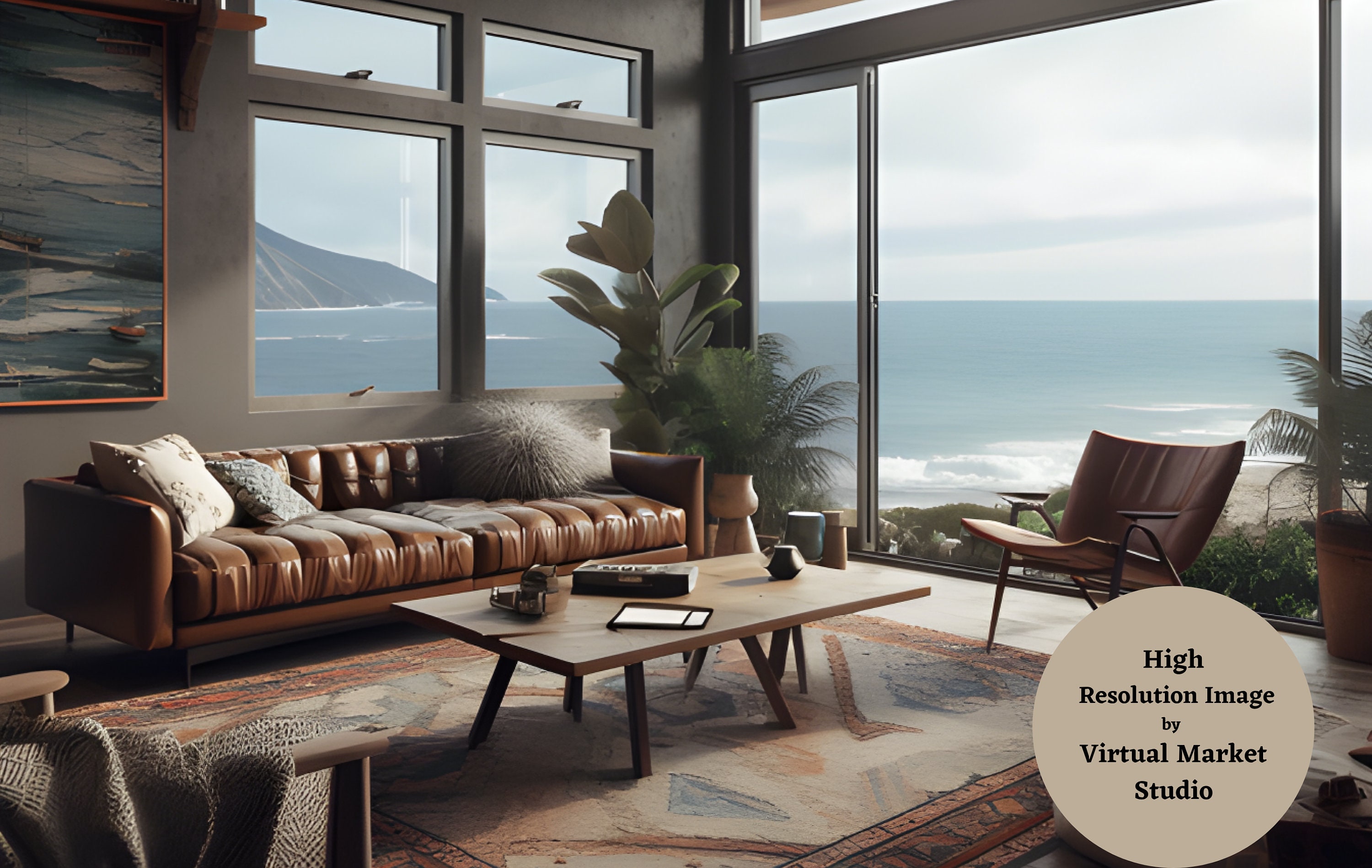 Zoom Virtual Beach House Living Room Background Virtual Workspace Video