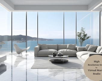 Zoom Background Luxury Modern Living Room With Marble Floor | Elevate Your Virtual Presence with Premium Zoom Backgrounds | Google Meet